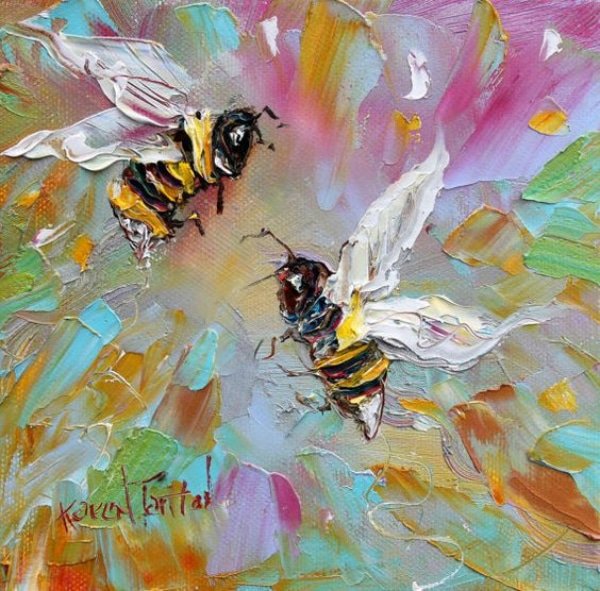 Palette Knife Paintings of bees