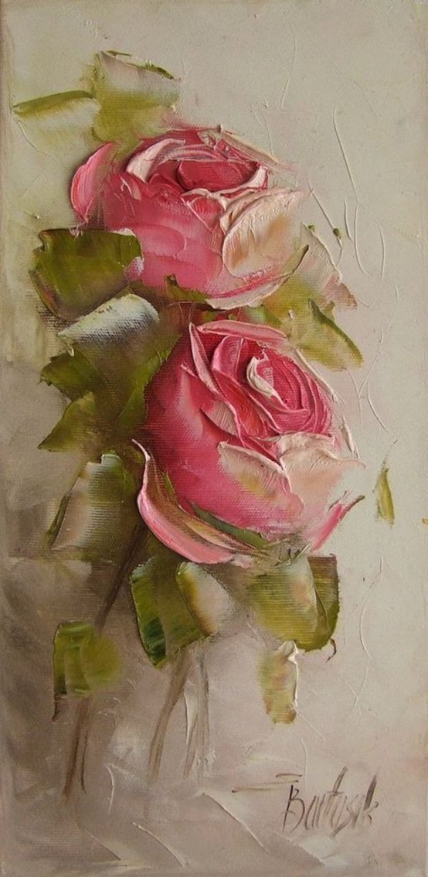 Palette Knife Paintings roses