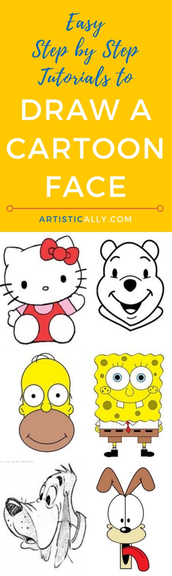 Easy Cartoon Characters to Draw for Kids Tutorial - YouTube