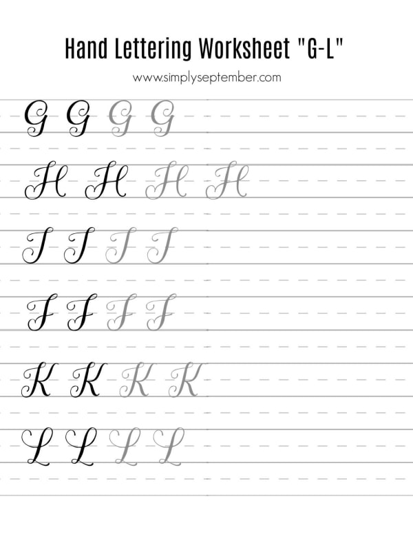 60 Easy and Free Lettering Worksheets for Beginners to Practice ...