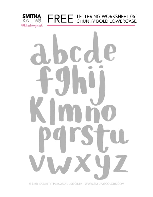 60 Easy and Free Lettering Worksheets for Beginners to Practice