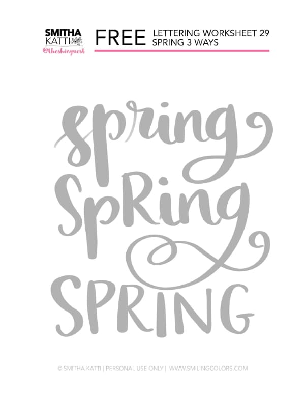 60 Easy and Free Lettering Worksheets for Beginners to Practice