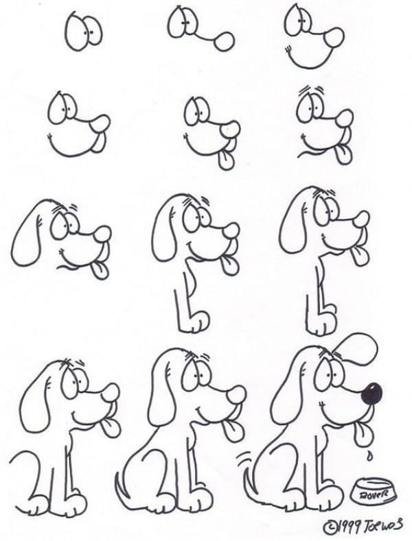 How to Draw a Dog | Step by Step Dog Drawing Tutorials | Artisticaly ...