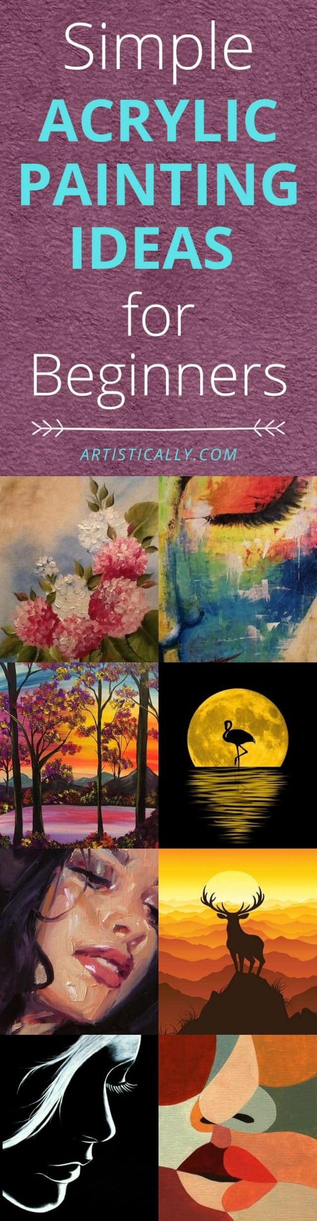 42 Simple Acrylic Painting Ideas For Beginners Artisticaly Inspect The Artist Inside You Creating abstract landcapes is much more fun with this technique; 42 simple acrylic painting ideas for