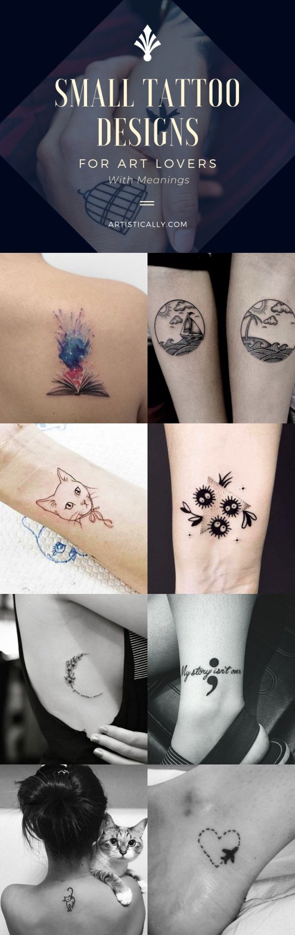 30 Small Tattoo Designs for Art Lovers with Meanings