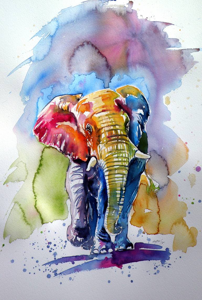 elephant with color